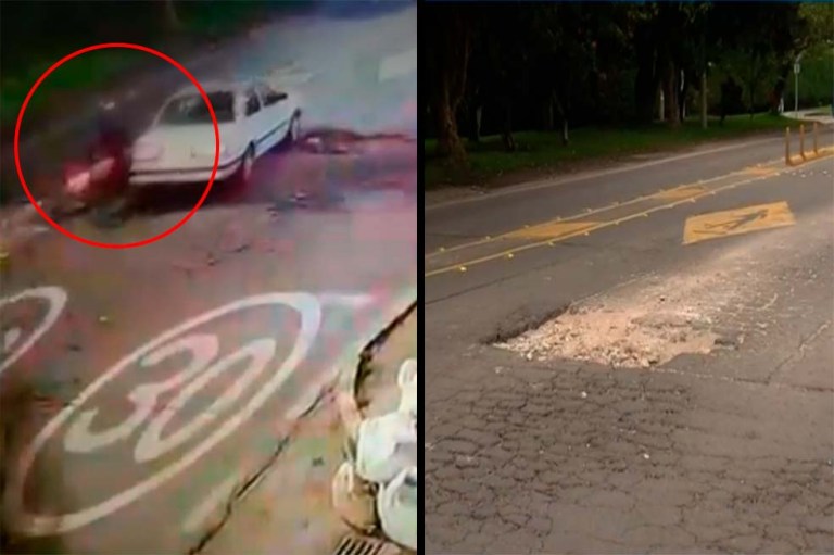 Por esquivar un hueco, conductor estrelló motociclista que falleció en Bogotá