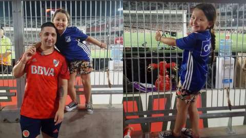 Mora, la “chinita” de River Plate que alienta con la camiseta de Millonarios