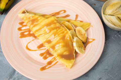Receta: cómo se prepara un crepe de arequipe con banano