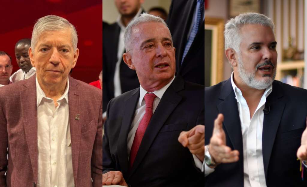 Expresidentes César Gaviria, Álvaro Uribe e Iván Duque