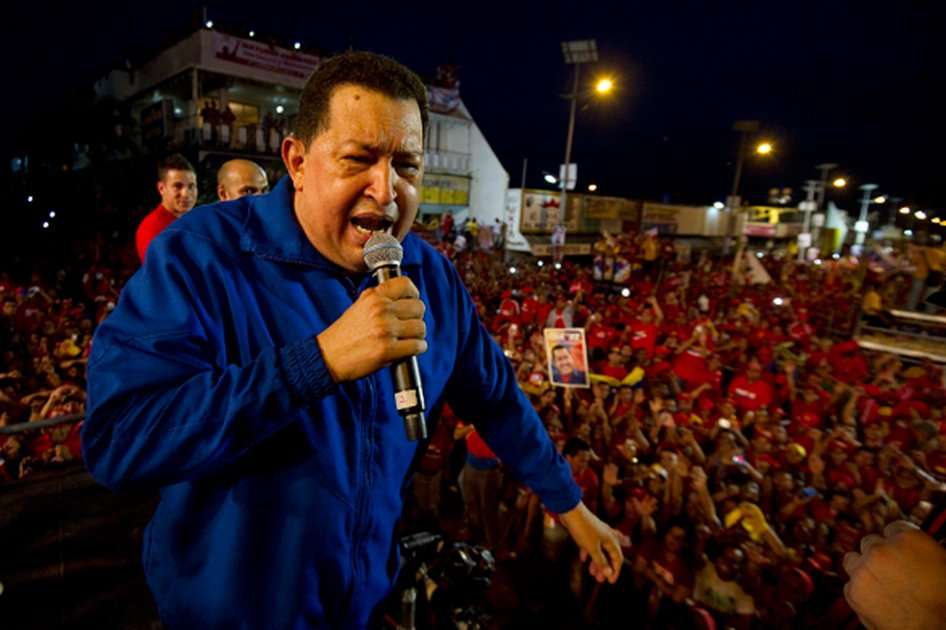 Hugo Chávez en campaña en Monagas, Venezuela. / Apf