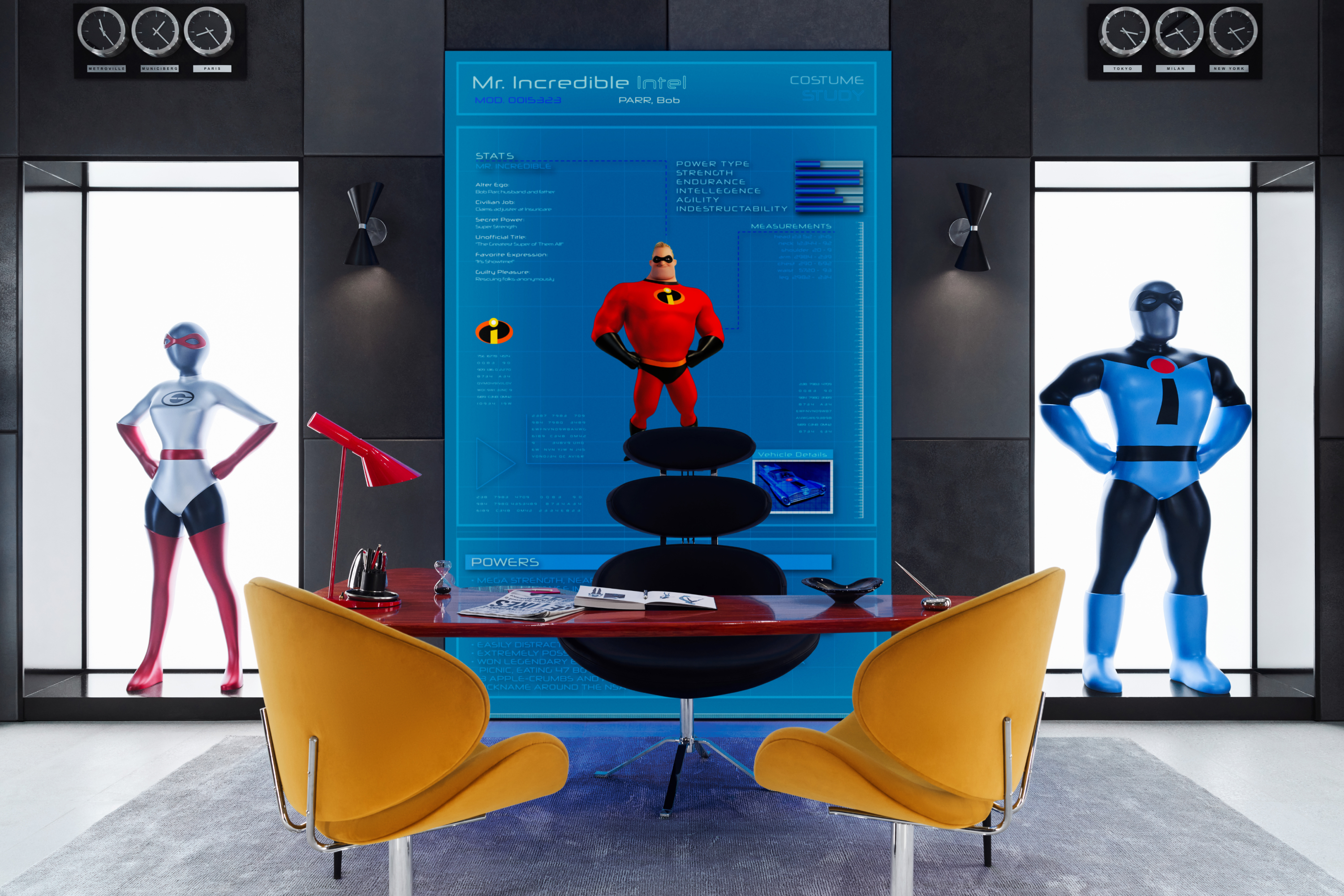El taller de diseño de los supertrajes de "Los Increíbles" es uno de los escenarios disponibles.