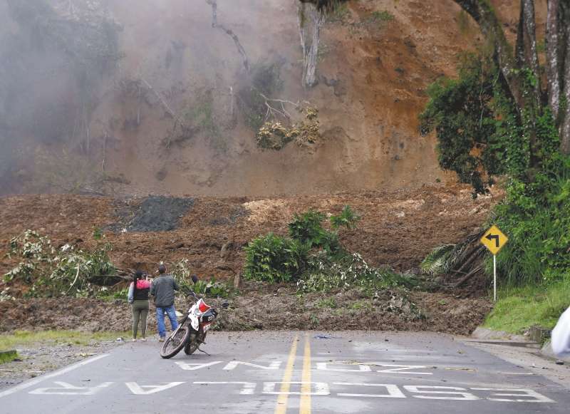 Imagen del derrumbe en Rosas, Cauca.