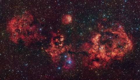 Así se ve una nube estelar con forma de murciélago captada por telescopio europeo