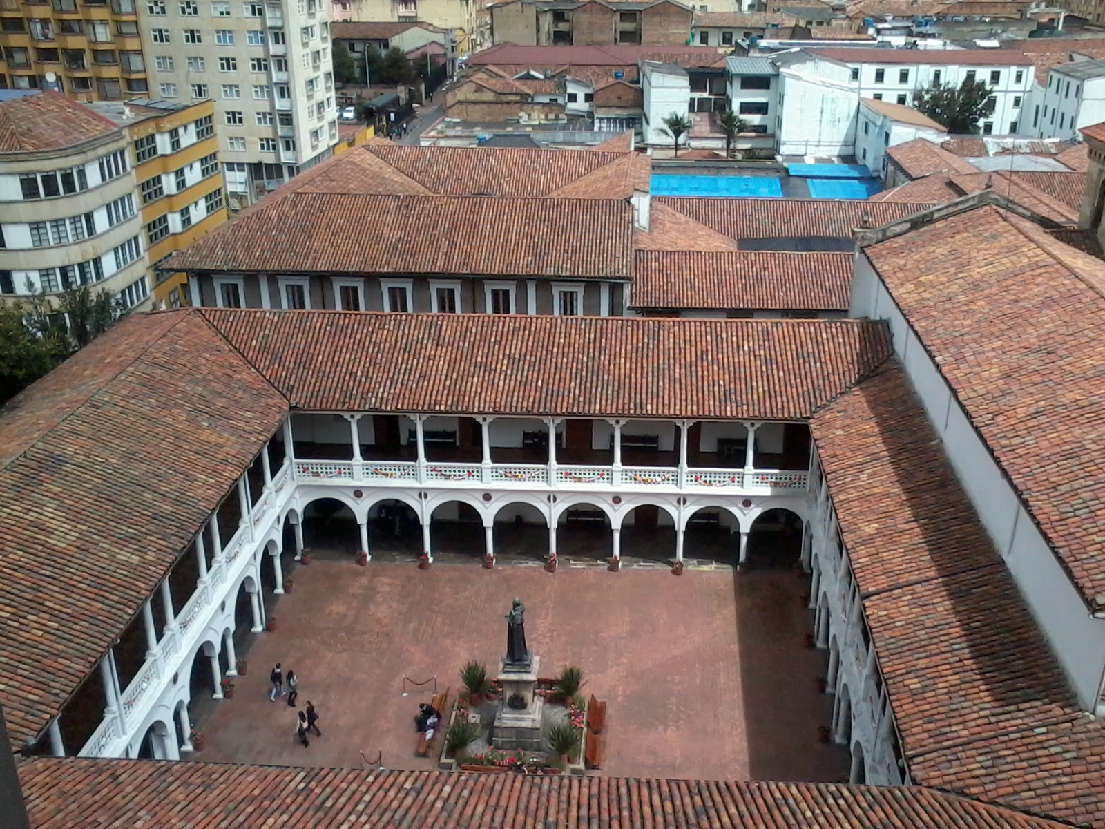 Imagen aérea del claustro de la Universidad del Rosario, cuya Facultad de Jurisprudencia es de las más antiguas del país.