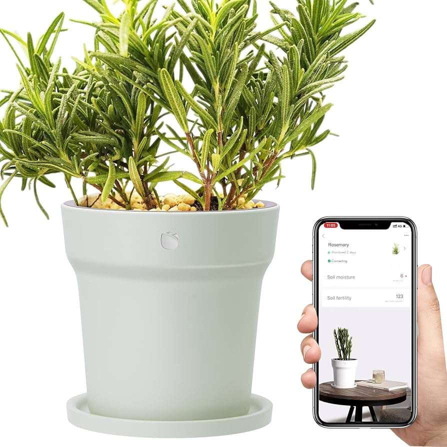 Desde el punto de vista de la conectividad, la maceta WANFEI utiliza tecnología Bluetooth 4.1 BLE para conectarse a la aplicación “Flower Care”