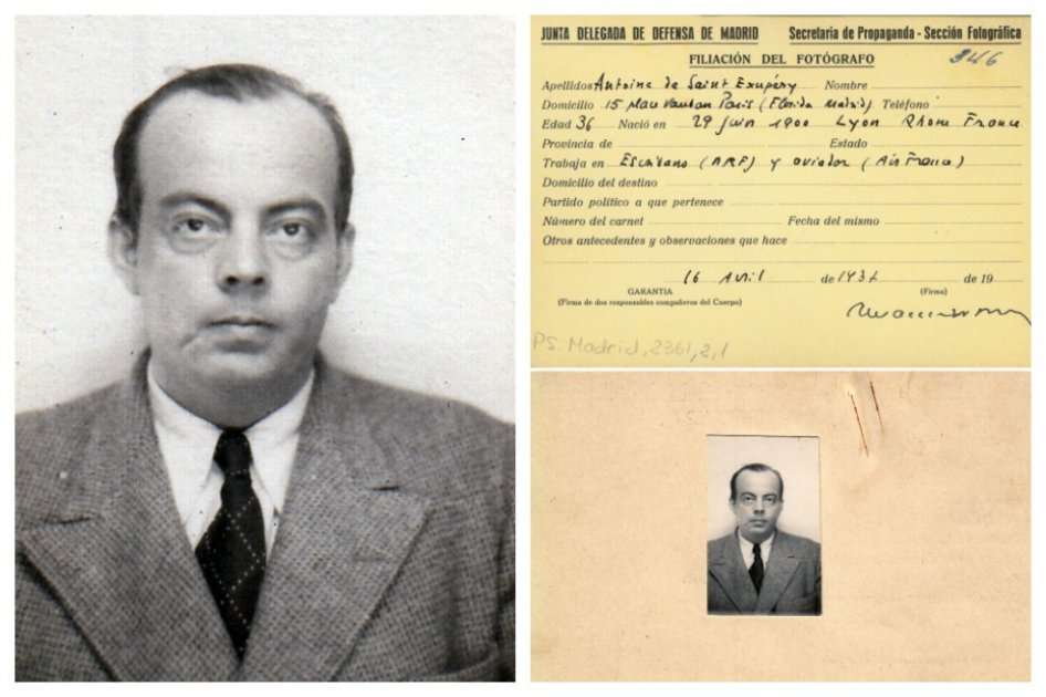 El documento del aviador francés, fechado del 16 de abril de 1937, le fue concedido por la Secretaría de propaganda de la República. / AFP