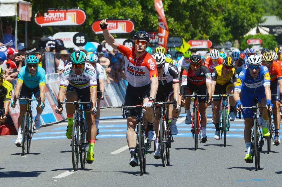 Greipel en el momento de la victoria. / AFP