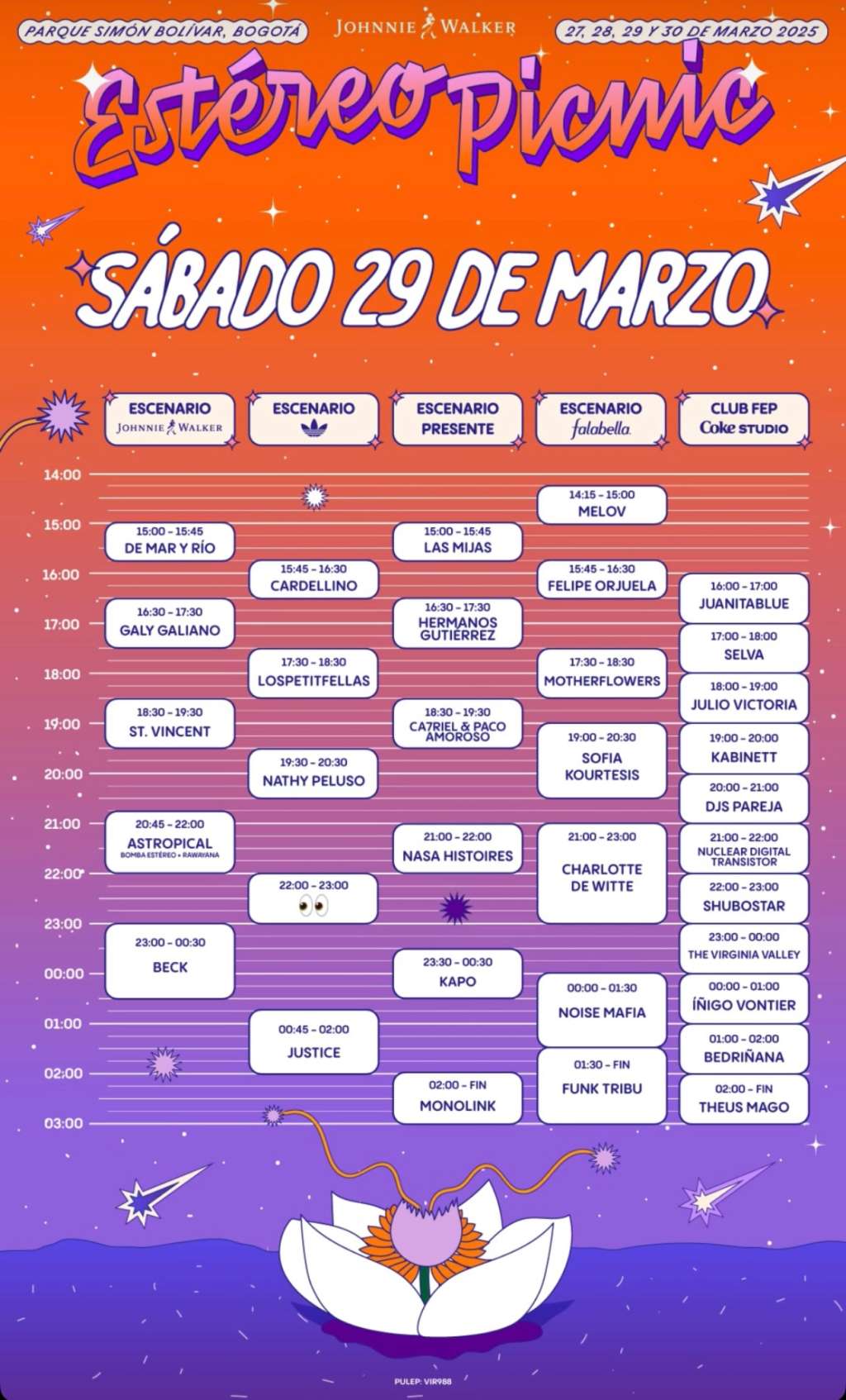 Sábado: horarios y artistas del FEP 2025