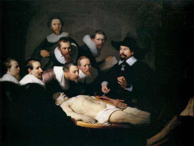 La obra "Lección de anatomía del Dr. Nicolaes Tulp", ubicada en el Mauritshuis de La Haya, fue pintada en 1632. / Cortesía