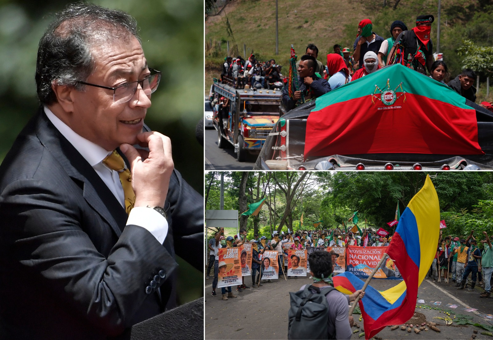 Las protestas de las comunidades indígenas se suman a movilizaciones realizadas por sectores campesinos desde junio de 2024. Apoyan a Petro, pero le piden acciones.
