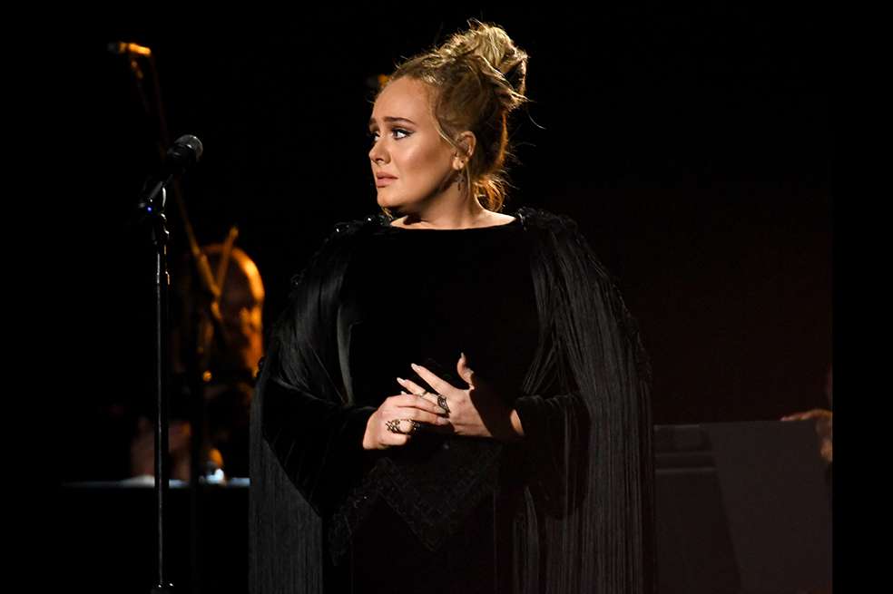 LOS ANGELES, CA - FEBRUARY 12: Recording artist Adele performing a tribute to George Michael onstage during The 59th GRAMMY Awards at STAPLES Center on February 12, 2017 in Los Angeles, California. Kevork Djansezian/Getty Images/AFP