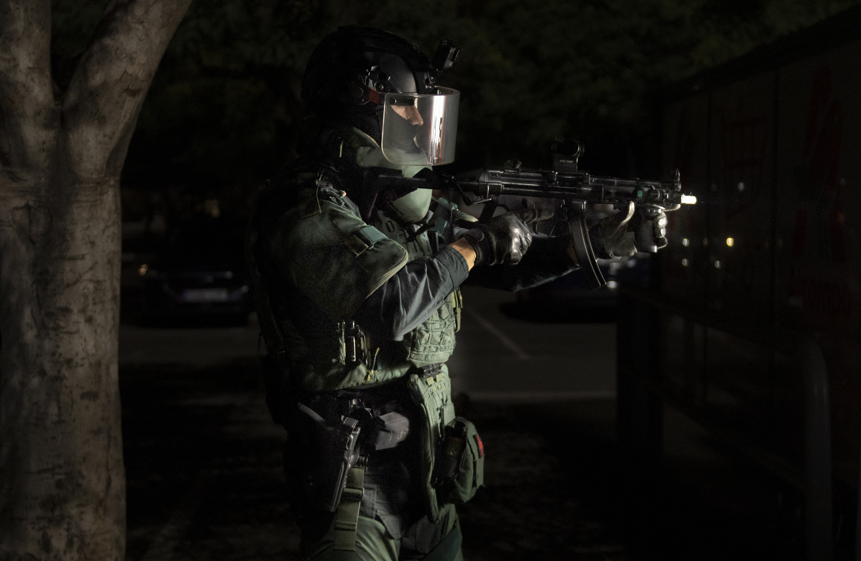 Members of Spanish Guardia Civil, supported by Europol, carry out an operation against drug trafficking in Mijas, near Malaga, on June 12, 2024.