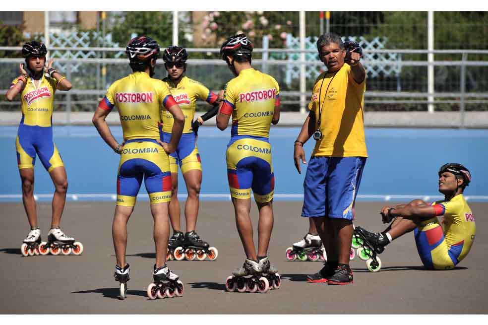 Una de las últimas prácticas de la selección en el patinódromo de Ostende, Bélgica. / Vissorimage