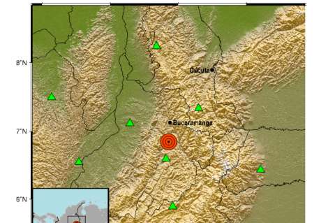 Sismo de magnitud 4,5 sacude al municipio de Los Santos, en Santander