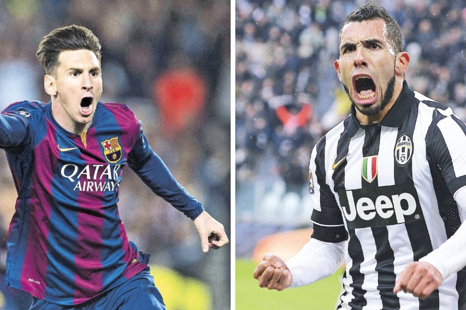 Messi, la estrella del Barcelona. / Carlos Tévez, de Juventus.