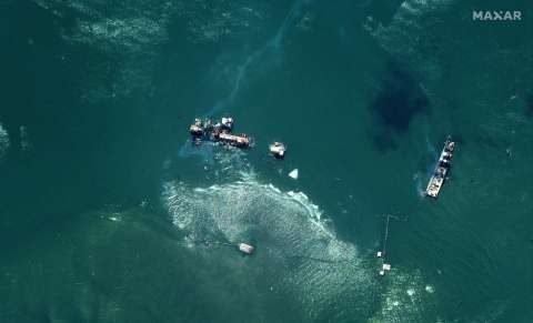 El derrame de petróleo que provocó el paso del Huracán Ida en el Golfo de México