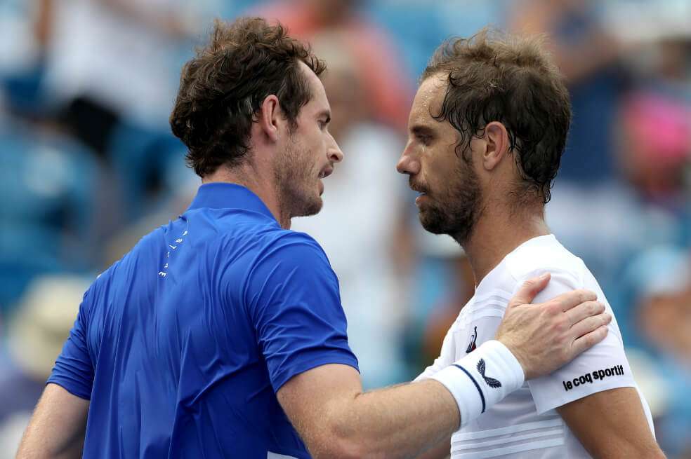 Andy Murray (izq.) y el francés Richard Gasquet. / AFP
