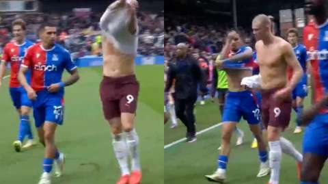 Daniel Muñoz enfureció a la afición de su equipo al pedirle la camiseta a Haaland