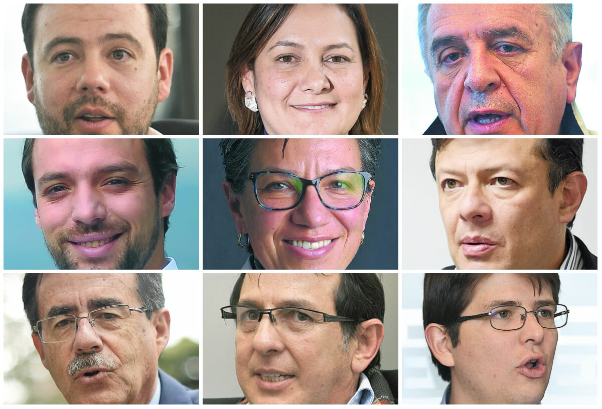 Carlos Fernando Galán, Ángela Garzón, Luis Eduardo Garzón, Luis Ernesto Gómez, Claudia López, Hollman Morris, Celio Nieves, Jorge Rojas y Miguel Uribe. *Candidatos ubicados en orden alfabético de apellidos. / Archivo El Espectador