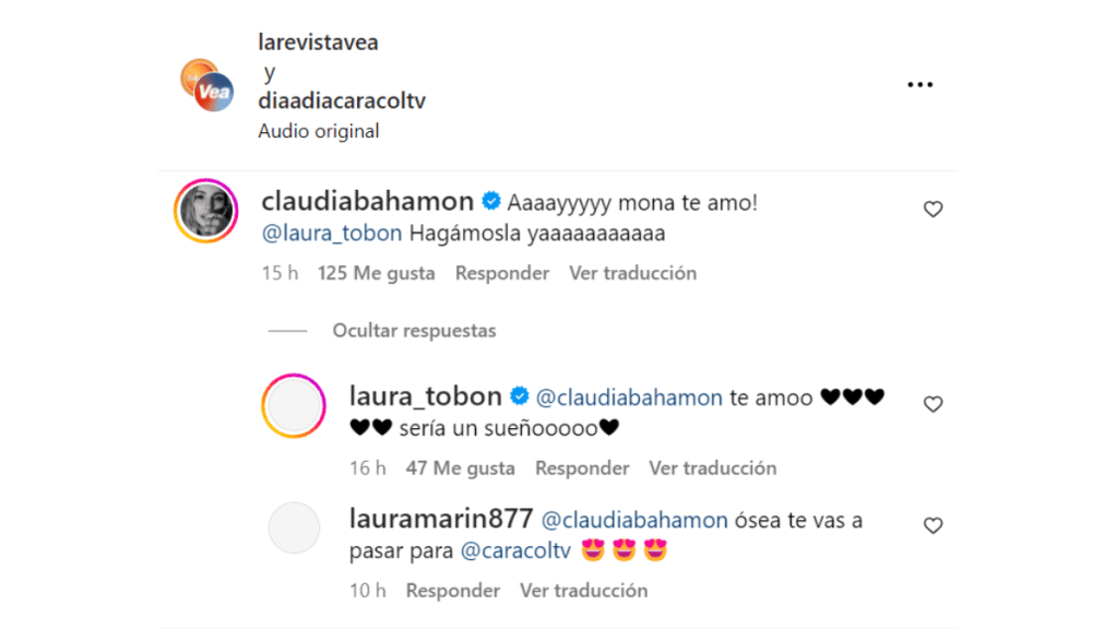 ¿Laura Tobón y Claudia Bahamón trabajarán juntas? Estos comentarios causaron emoción