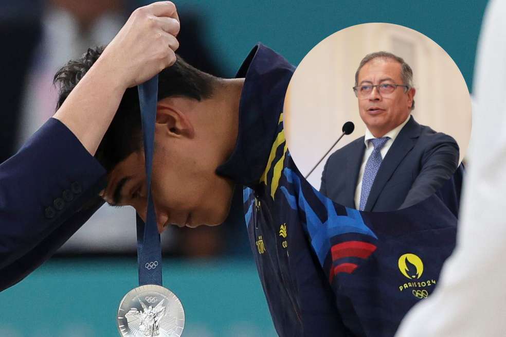 El presidente Gustavo Petro aplaudió el desempeño del gimnasta Ángel Barajas.