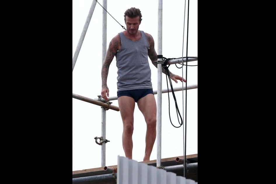 David Beckham durante un momento de la grabación. / Bang Showbiz