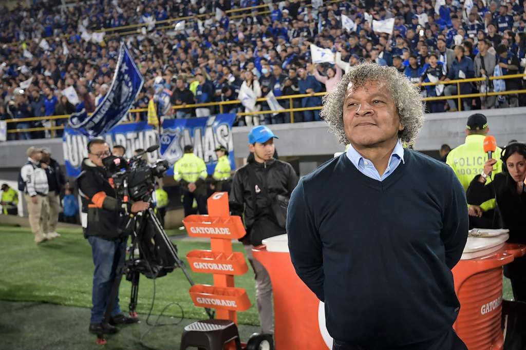 Técnico de Millonarios durante el compromiso ante Atlético Nacional por los cuadrangulares – jornada #3 en el Estadio El Campin de Bogotá
