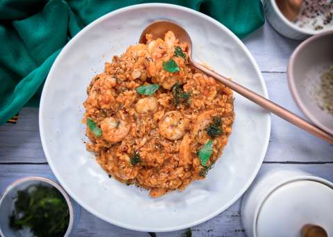 Arroz cremoso con camarones: paso a paso para prepara esta receta