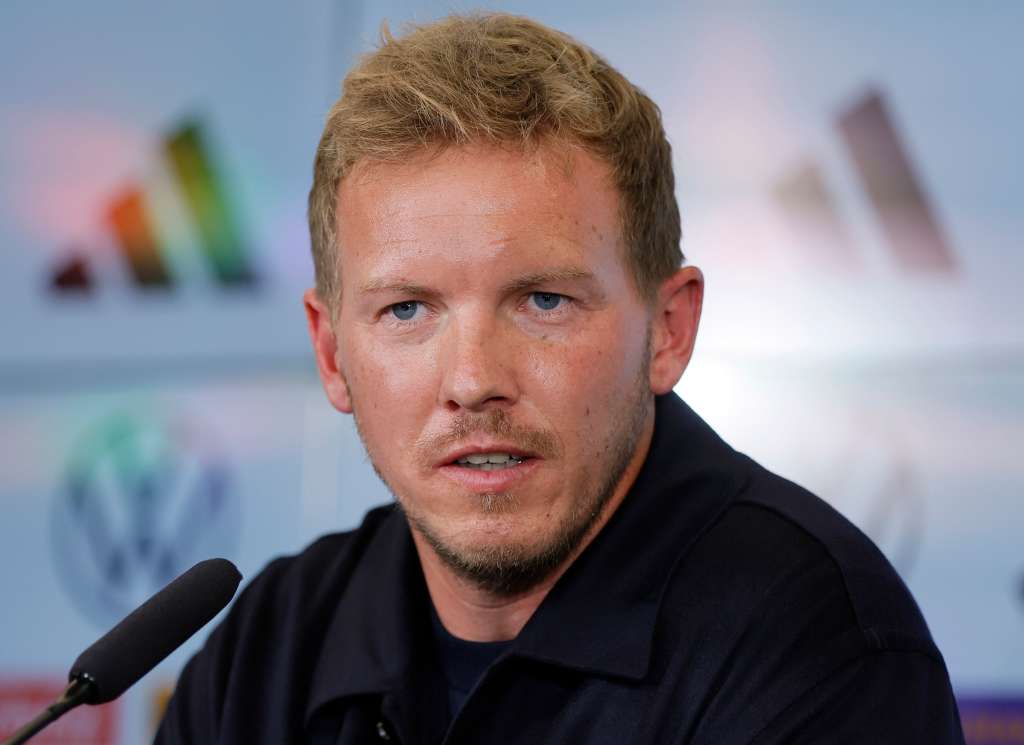 Frankfurt (Germany), 22/09/2023.- The new German national soccer team's head coach Julian Nagelsmann attends a press conference in Frankfurt am Main, Germany, 22 September 2023. Julian Nagelsmann will take over as head coach of the German national soccer team until the end of the UEFA Euro 2024, the German Football Association (DFB) confirmed. (Alemania) EFE/EPA/RONALD WITTEK