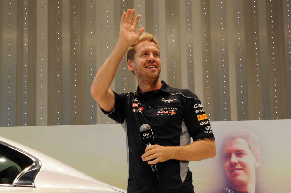 Vettel durante un Talk Show de Nissan en Yokohama.