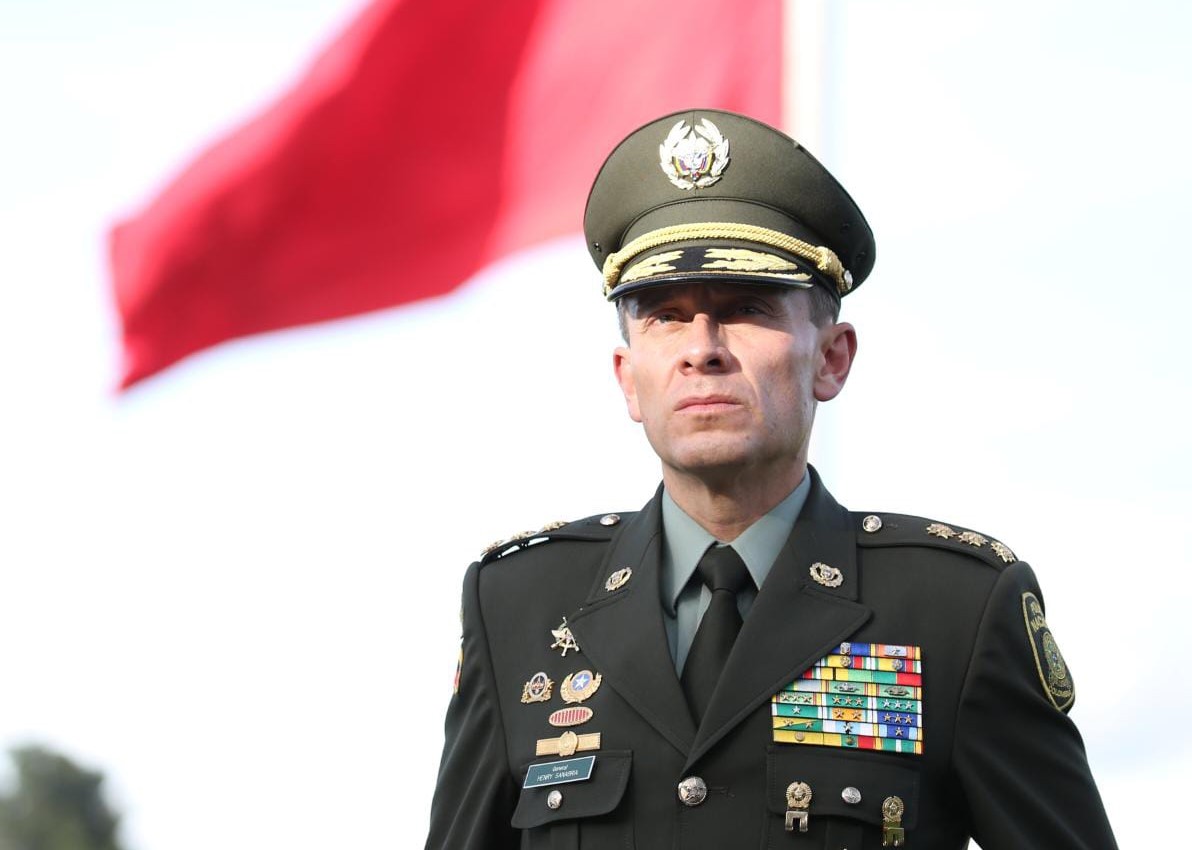 General Henry Sanabria, durante ceremonia de ascenso.