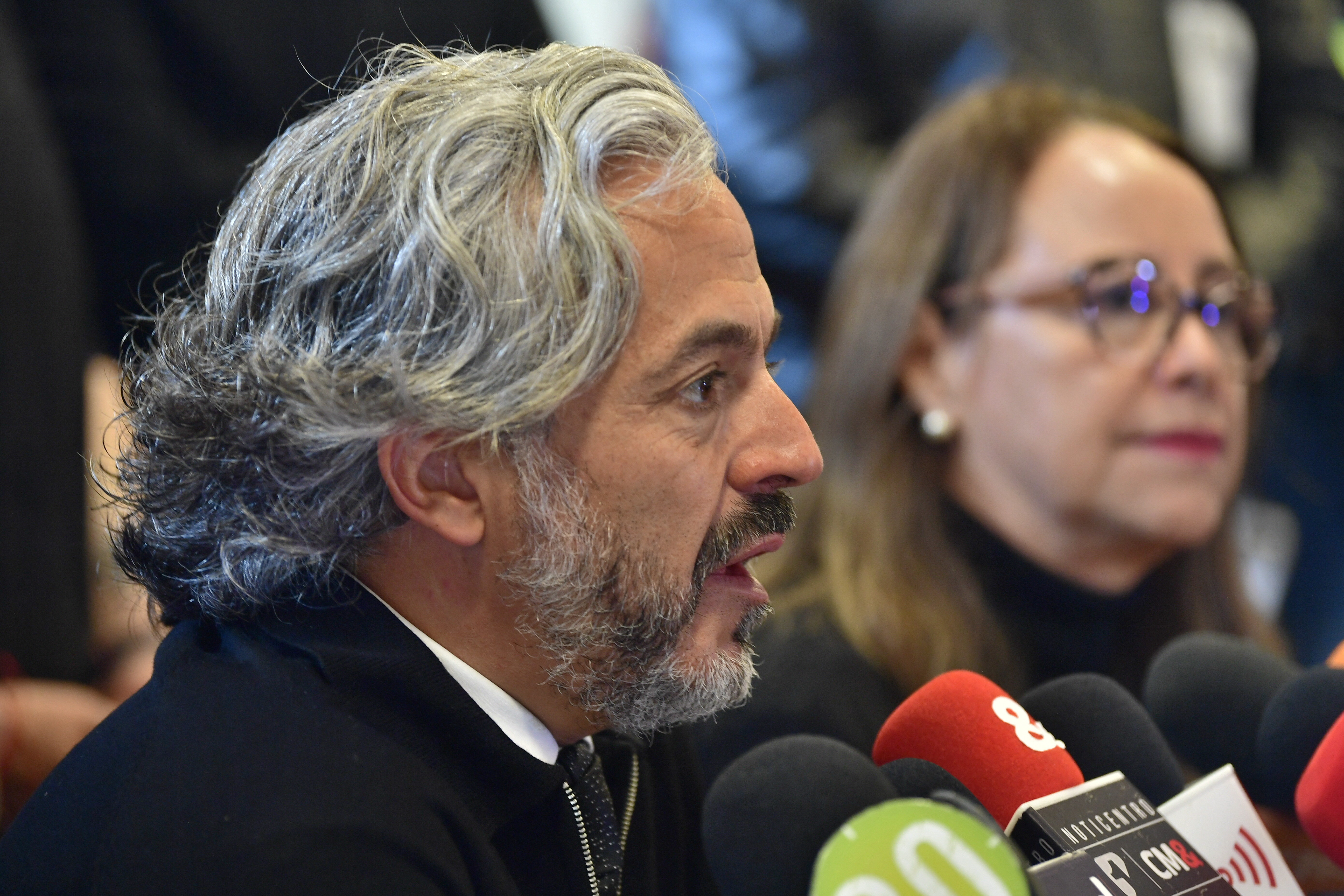 En compañía de Ana Teresa Bernal durante rueda de Prensa de la Oposición (garantías para la oposición)