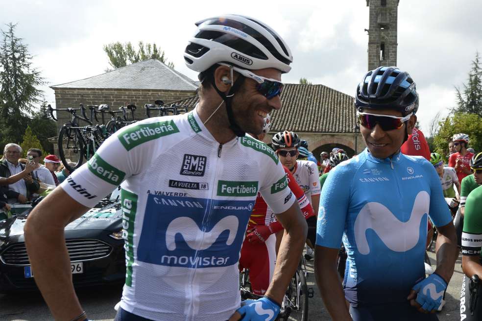 Alejandro Valverde es cuarto de la general a un minuto y 54 segundos del español Jesús Herrada. / AFP