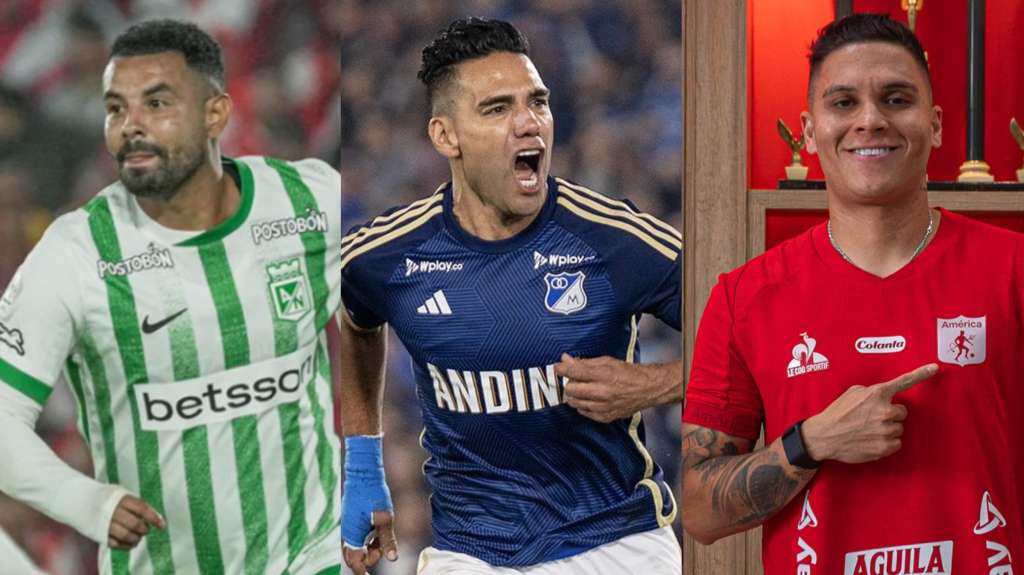 Edwin Cardona de Atlético Nacional, Falcao García de Millonarios y Juan Fernando Quintero de América de Cali.