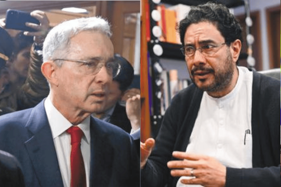 El expresidente Álvaro Uribe y el senador del pacto Histórico Iván Cepeda.