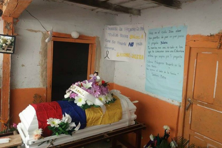 En la vereda El Tambo velaron a Yuliana desde la noche del jueves. Hoy será su entierro. / Cortesía