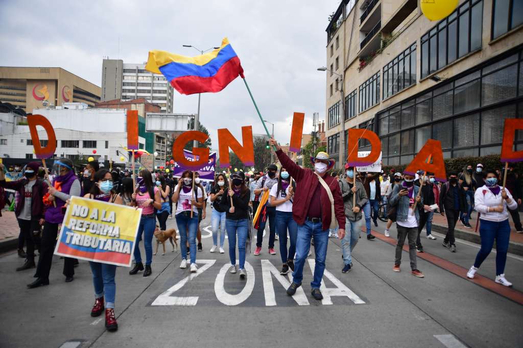 Miles de ciudadanos se tomaron las calles de Bogotá, en protesta por la Reforma Tributaria presentada por el gobierno de Iván Duque.