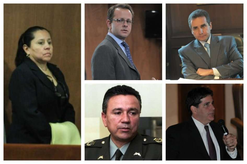 María del Pilar Hurtado, Andrés Felipe Arias, Mauricio Santoyo, Bernardo Moreno y Jorge Noguera. / Archivo El Espectador