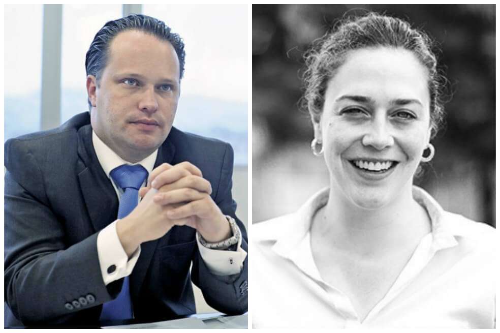 Juan Miguel Durán, secretario de Gobierno, y Cristina Vélez, de Integración Social.