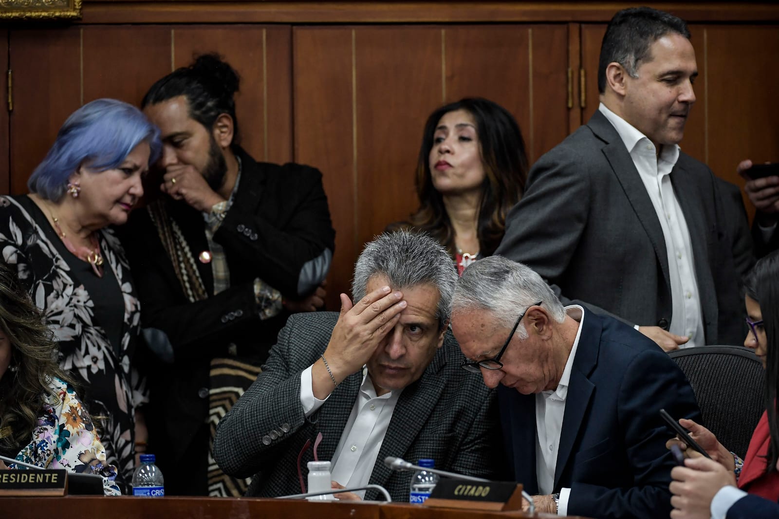 Ministros Luis Fernando Velasco y Guillermo Alfonso Jaramillo cuando se anunció el archivo de la reforma a la salud.