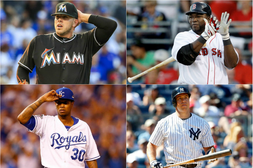 José Fernández, Yordano Ventura, David Ortíz y Mark Teixeira, los que siguen.