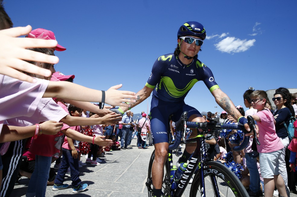 El ciclista boyacense Wínner Anacona, uno de los gregarios de oro de Nairo Quintana. / Cortesía Movistar