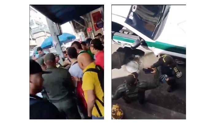 Comerciantes se enfrentaron con antimotines en operativo al Centro comercial Ópera