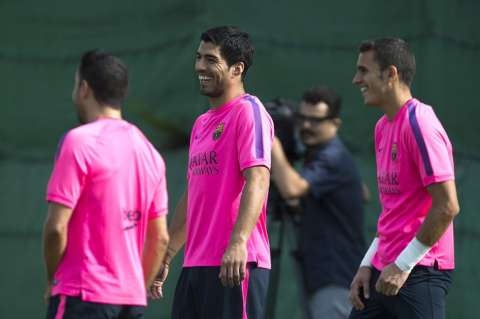 Luis Suárez se entrenó con el Barcelona