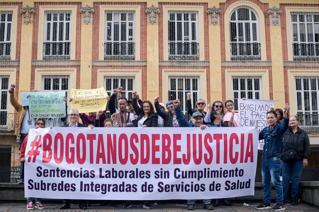Excontratistas de la salud exigen el pago de sus sentencias laborales.