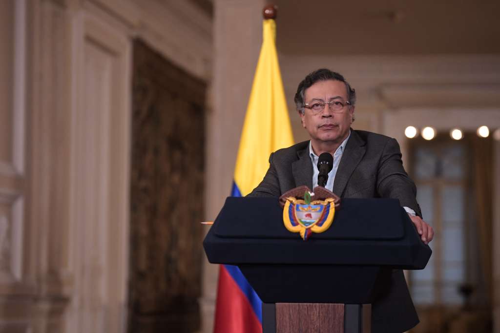 Presidente de Colombia durante rueda de prensa