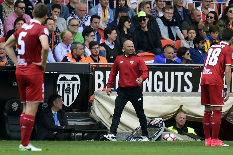 Jorge Sampaoli, técnico del Sevilla. / AFP