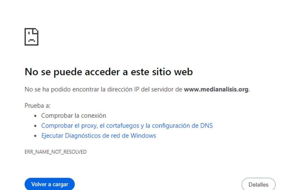 El portal Medianálisis fue bloqueado este lunes, 22 de julio.