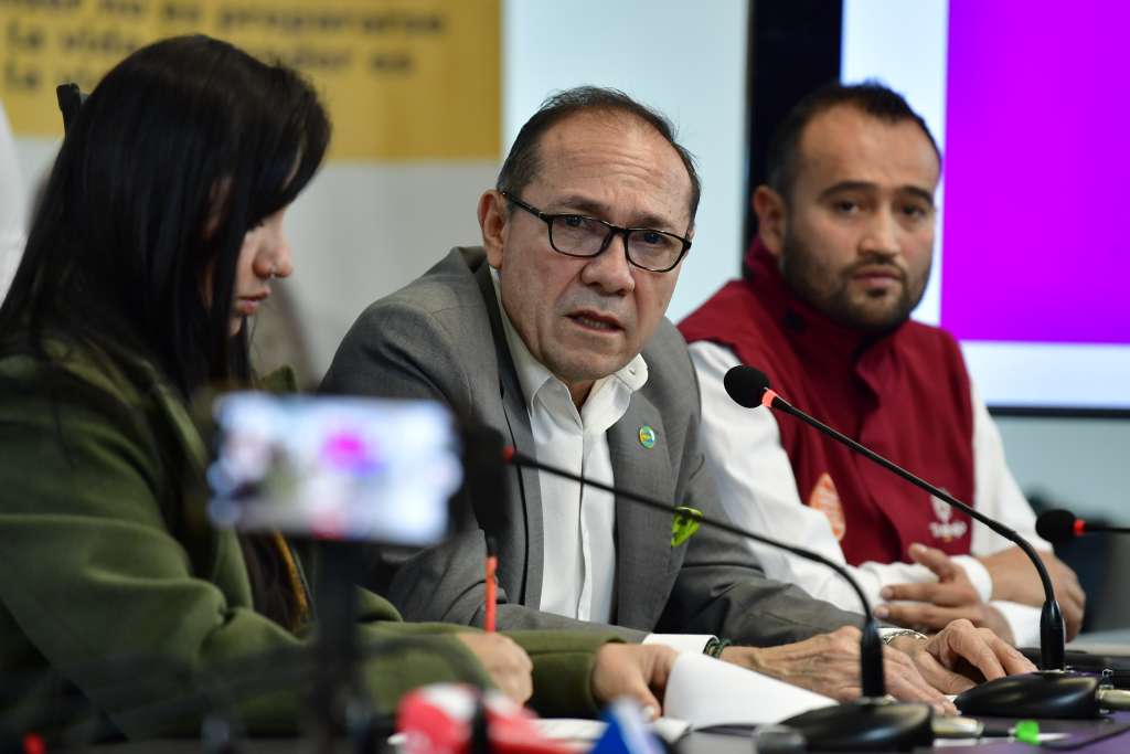 Antonio Sanguino, ministro de Trabajo, en la rueda de prensa sobre Tiendas D1.
